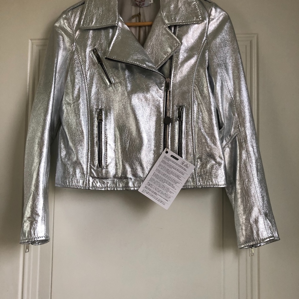 COPY - Silver Leather Motorcycle Jacket